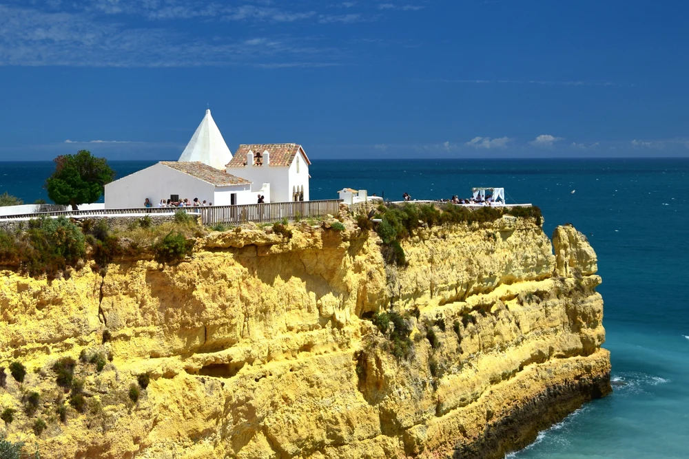 Chapel of Nossa Senhora da Rocha on the golden cliff near Armação de Pêra, Algarve