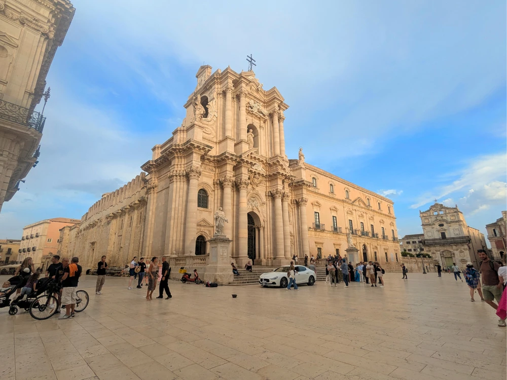 Baroque façade of the Cathedral of Syracuse in Piazza Duomo, Ortigia